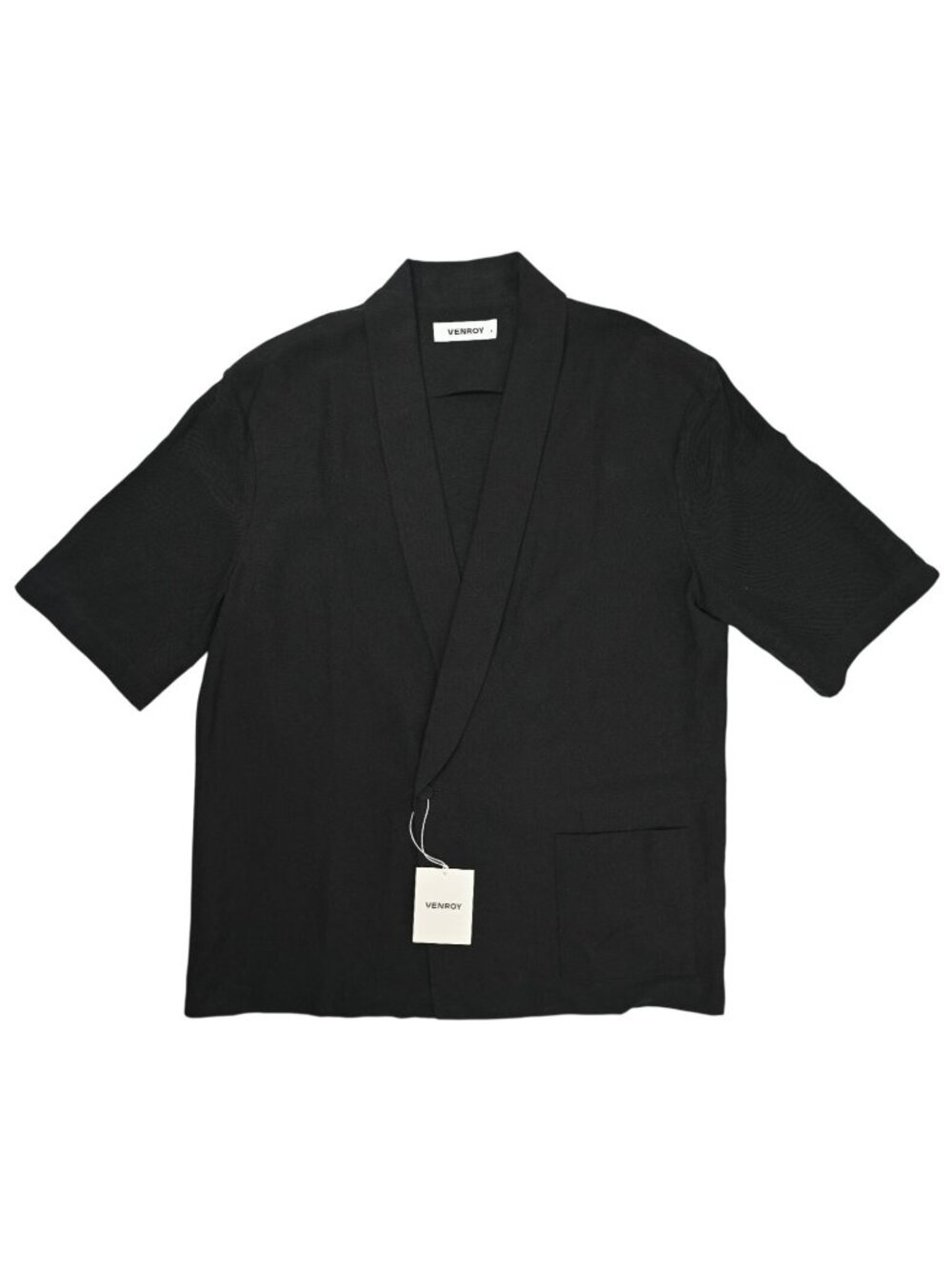 Venroy Silk Linen Shirt in Black
